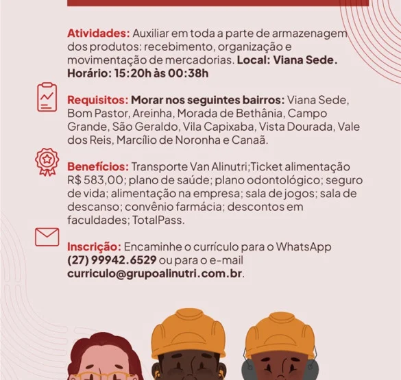 Grupo Alinutri contrata Auxiliar de Armazém