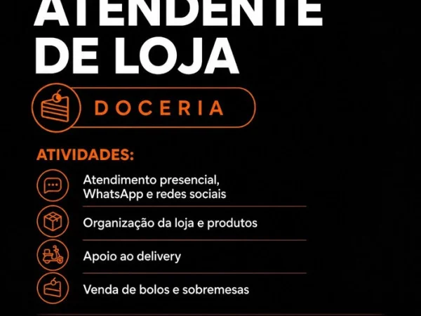 DOCERIA CONTRATA ATENDENTE / VENDEDORA