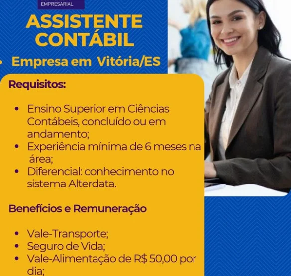 Vaga para Assistente Contábil