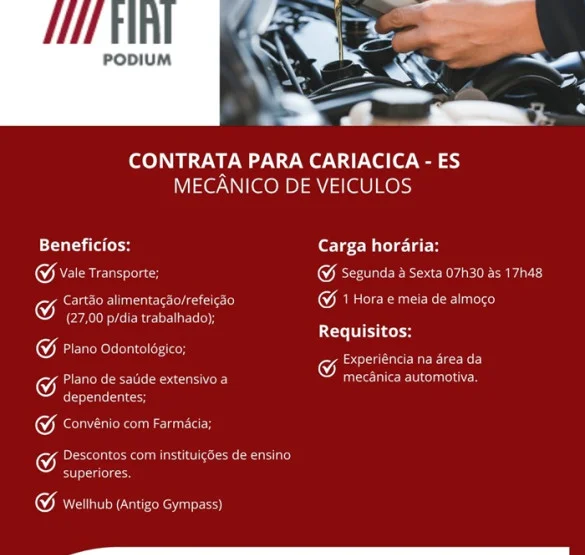 FIAT PODIUM CONTRATA MECÂNICO DE VEÍCULOS