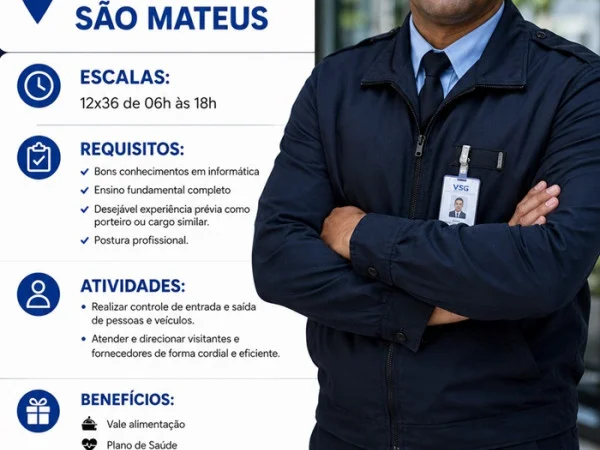 VAGA DE PORTEIRO | SÃO MATEUS