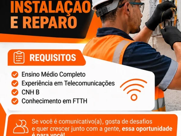 Vaga para Técnico de Instalação e Reparo | São Mateus/ES