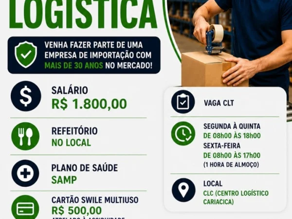 Vaga para Auxiliar de Logística