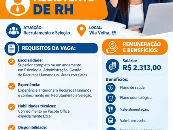 Oportunidade para Assistente de RH