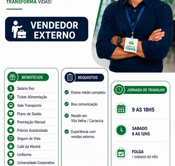 VENDEDOR EXTERNO | CARTÃO DE TODOS