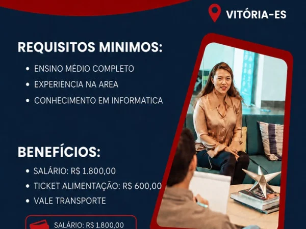 VAGA PARA SECRETÁRIA