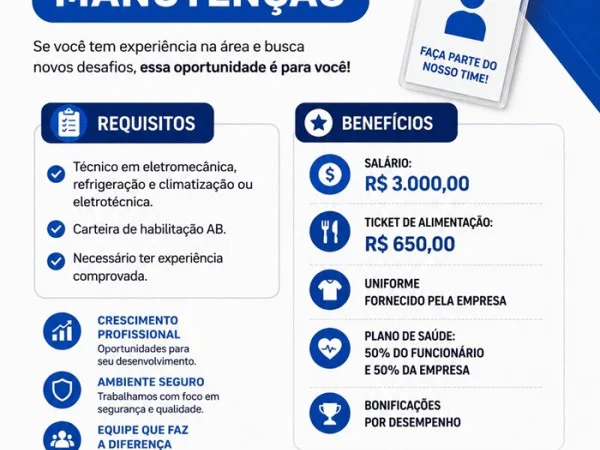 Vaga para Técnico em Manutenção