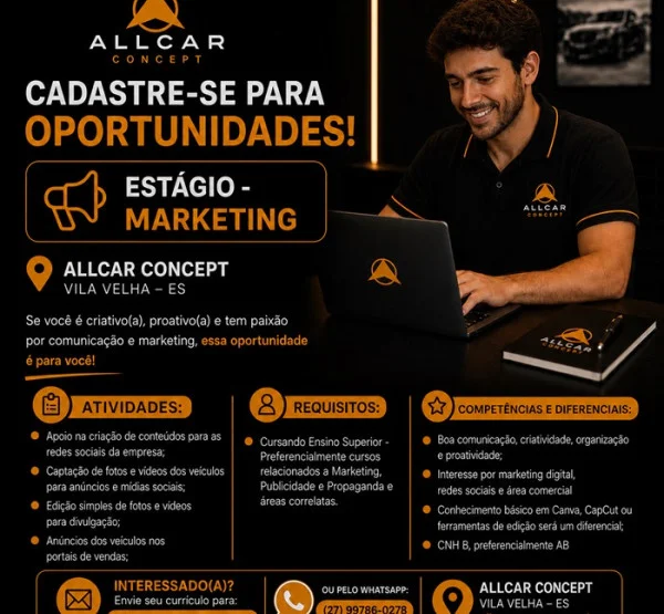 Estagiário de Marketing - Allcar Concept - Vila Velha/ES