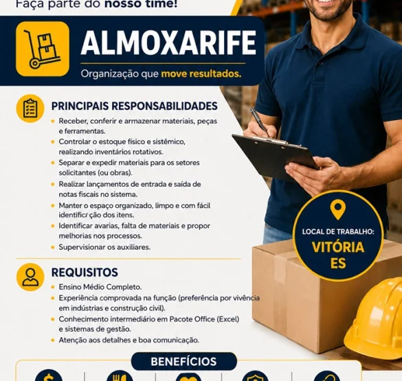 VAGA PARA ALMOXARIFE