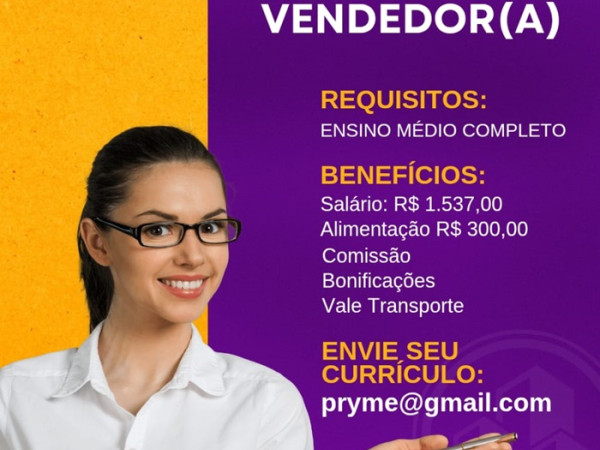 04 VAGAS PARA VENDEDOR(A)