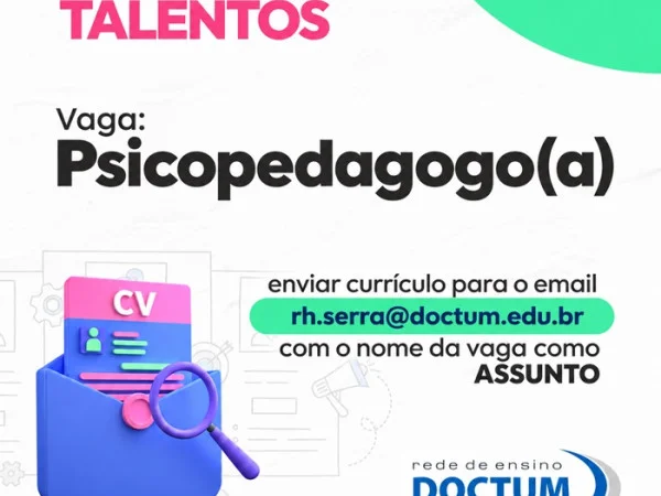 OPORTUNIDADE | PSICOPEDAGOGO(A)