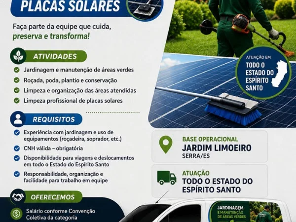 FORÇA SERVICE CONTRATA JARDINEIRO