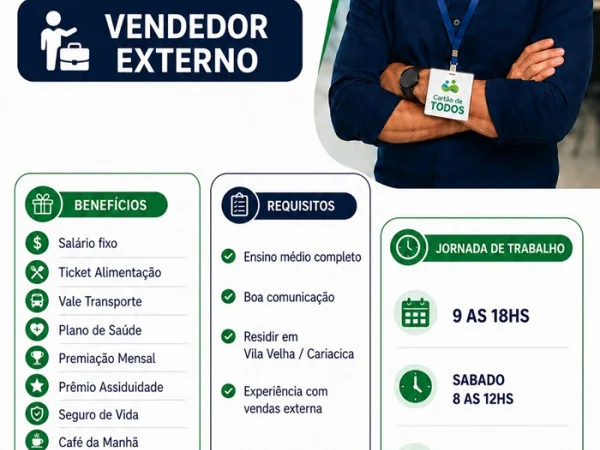 VENDEDOR EXTERNO | CARTÃO DE TODOS