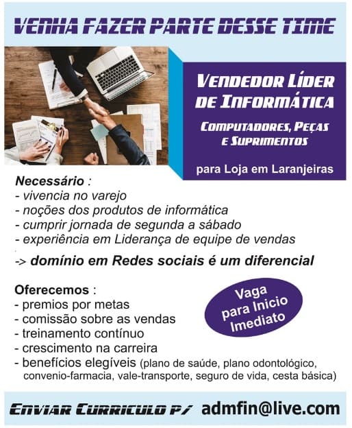 VENDEDOR LÍDER DE INFORMÁTICA